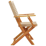 vidaXL Chaises de Jardin Lot de 2 Beige Bois Massif d'acacia et rotin, siège de Jardin, siège d'extérieur, Chaise Pliable, siège de Jardin