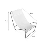 Alice's Garden - Lot de 2 Fauteuil Relax Mencora Structure en métal. Assise en Toile avec Repose-tête