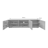 sweeek - Meuble TV décor Bois 3 Portes Noyer 180cm L 180 x P 43 x H 45cm - Kuba