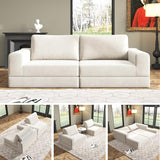 Canapé-lit convertible, modulaire moderne, siège profond, design pliable pour salon et chambre à coucher, pas de montage nécessaire, tissu en velours côtelé