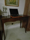 Mar.c.a. Design, Console Meuble, Bureau avec Rangement en Bois, Noyer Foncé - Meuble Secrétaire Bureau Classique - Bureau Informatique avec Tiroirs et Plateau Coulissant 110x56x80H, Meuble Salon