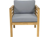 Salon de Jardin en Bois avec Coussins Beckham - 4 Places - Gris