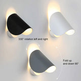 LED Applique murale de moderne, Horizontal 330 ° à gauche à droite 90 ° vers le haut et vers le bas Rabattre Montage mural Lumière for l'intérieur Chambre Couloir nuit Luminaires d'éclairage (Blanc Ch