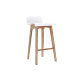 Miliboo Chaise de Bar scandinave Bois et Blanc H65 cm BALTIK