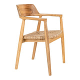 AltoBuy Vancouver - Lot de 2 Chaises en Bois de Sungai et Assise en Paille Naturelle