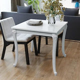 vidaXL Table de Salle à Manger Cuisine 80 x 80 x 76 cm Laquée Blanche