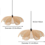 Pétales de fleurs Suspension Ferme Antique Rotin Tissé Lustre Rustique Rétro Plafond Lampe Suspendue Compatible avec Chambre Restaurant Salon Luminaire,match parfait