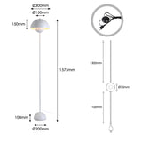 Alpinaluz Lampadaire en Acier avec Abat-jour Bombé – Style Scandinave et Rétro – Éclairage Indirect vers le Bas – Douille E27 – Interrupteur au Pied – Pour Salon ou Chambre (Blanc)