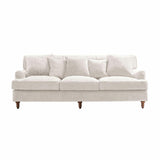 Loberon Canapé Isa - Bois d'hévéa, Velours de Polyester, Bois de pin - H/L/P env. 80/224 / 95 cm - crème, crème