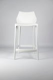 Mahi Mahi - Tabouret de Cuisine Design Moderne en polypropylène coloré - H 66-2 pièces - Blanc - MMPPCB2