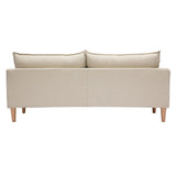 Miliboo Canapé scandinave 3 Places en Tissu Beige et Bois Clair Kate