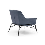 Tousmesmeubles Fauteuil avec accoudoirs Bleu Tissu/Métal - TEULAT Sadira - L 88 x l 84 x H 87 cm - Neuf