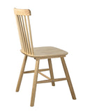 KAYELLES Lot de 2 chaises à barreaux bistrot café rétro Vintage Bois Massif Vernis Mona (Bois Teinte Naturelle)