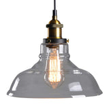 Esoes Verre Rétro Suspensions Luminaires Industrielle Vintage Plafonniers Lustre Edison Culot E27 Eclairage de Plafond Lampe Suspensions (Ampoule Non inclut) (Transparent)