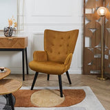 HOME DECO FACTORY, HD0365, Fauteuil de Salon Giulia Jaune, Lounge Edition, Mobilier, Assise, canapé et Fauteuil, 68x96x75 cm, Hauteur Assise 43 cm, Jaune