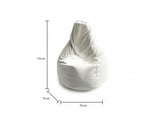 Talamo Italia - Pouf Annachiara, Pouf en cuir écologique, 100% Made in Italy, Blanc, 70x70h110 cm