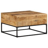 vidaXL Bois de Manguier Brut Table Basse Table d'Appoint Table de Canapé Bout de Canapé Meuble de Salle de Séjour Salon Intérieur 68x68x41 cm