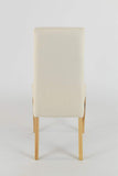 t m c s Tommychairs - Set 4 chaises Chiara Cuisine, Bar et Salle à Manger, Structure en Bois de hêtre peindré en Naturelle, Assise et Dossier rembourrés et revêtus en Tissue Ivoire
