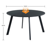 Grand patio Table Basse, Café Table, Acier de Première Qualité, Poids Léger, Table D’appoint Ronde latérale pour Bureau, Balcon, Cuisine et la Chambre (Noyer Noir)