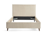 Best Mobilier - Cadre de Lit 160X200 cm Botticelli en Velours Côtelé Beige - Chambre Adulte