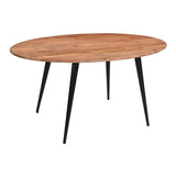 Miliboo Table à Manger Ovale en Bois Massif et métal Noir L160 cm OBALI