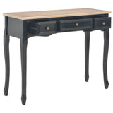 vidaXL Table de Console et Coiffeuse avec 3 Tiroirs Table de Maquillage Meuble de Chambre à Coucher Couloir Salon Entrée Salle à Manger Bureau Maison Noir