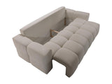 Vente-unique - Canapé 3 Places Convertible en Tissu Bouclette Beige ISSORO II