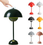 Starnearby Lampe de Table LED Pot de Fleurs, Lampe de Chevet Rechargeable Sans Fil, Lampes Champignon Tactile Dimmable avec 3 Modes de Luminosité, Lampes de Bureau Décorative Rétro