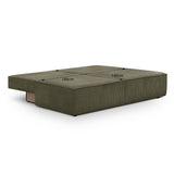 HOMIFAB Canapé Convertible 3 Places avec Coffre de Rangement en Velours côtelé Vert Kaki - Milla