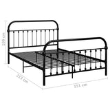 vidaXL Cadre de Lit Sommier à Lattes Lit Double Lit Adulte Cadre à Lattes sur Pied Chambre à Coucher Maison Intérieur Noir Métal 140x200 cm
