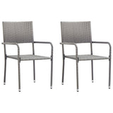vidaXL Chaise à dîner de Jardin empilable Lot de 2 Gris résine tressée, Chaise à dîner d'extérieur, Chaise de Patio, Fauteuil de Jardin