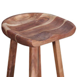 INLIFE Lot de 2 tabourets de bar en bois massif d'acacia, marron, 17,9 kg