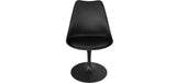 Iconik Interior Tulip Style Chaise de Salle à Manger - Chaise pivotante Noire - Tulip Blanc