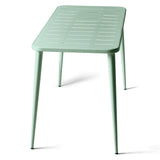 LOKKHAN Table à manger rectangulaire moderne en métal pour 6 personnes - Table intérieure et extérieure - Table de café, bar, bureau et réunion - Jardin - Balcon - 120 x 60 x 76 cm - Vert pois