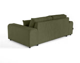 Lisa Design - Canapé Garance en Velours Côtelé - Sofa Vert 3 Places - Salon