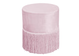 BIANCHERIAWEB Pouf Salon/Chambre avec Franges Rembourré Modèle Velvet Malibu Couleur Unie Pouf Poussière