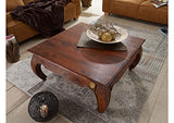 MASSIVMOEBEL24.DE Table Basse carrée 90x90cm - Bois Massif d'acacia laqué - Inspiration Ethnique-Coloniale - Opium #614