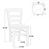 OKAFFAREFATTO MADDALONI Chaise en Bois Massif Couleur Noyer foncé avec Assise en Paille pour Restaurant, Maison, Mod. Paesana Robuste avec Dos Jambes de mm 36 x mm 40 Nouvelle déjà monté