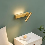 KOSILUM - Applique laiton tête de lit liseuse droite - Lodvi - DROITE - Lumière Blanc Chaud Eclairage Salon Chambre Cuisine Couloir - - 1718 lm - LED intégrée - IP20