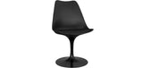 Iconik Interior Tulip Style Chaise de Salle à Manger - Chaise pivotante Noire - Tulip Blanc