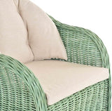 Krines Home Orlando Lese Lot de 2 fauteuils de jardin d'hiver en rotin incurvés Vert