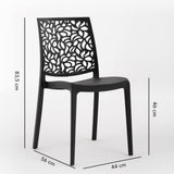 SIEDITI FUORI E DENTRO Chaises en résine avec Fibre de Verre empilables pour intérieur/Cuisine/Salle à Manger et extérieur/Jardin Anna (4 Chaises, Noir)