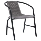 vidaXL 2X Chaises de Jardin Fauteuils de Patio Chaises de Terrasse Sièges de Salle à Manger d'Extérieur Plastique Rotin et Acier 110 kg