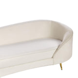 Beliani Canapé 3 Places Glamour en Velours Pieds en Métal Doré Beige Savar