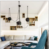 LIN HE SHOP Lustre Moderne réglable en Fer forgé Nordique Salon Industriel Lustre créatif personnalité Chambre Chambre plafonnier, Noir, 3 lumières