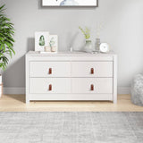 KTHLBRH Armoire d'appoint, blanche, 100 x 40 x 54 cm, en pin massif, buffet pour chambre à coucher, garde-robe, convient pour la cuisine, la chambre à coucher, la salle à manger, le salon ou le
