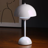 Flowerpot Lampe de table champignon – 3 couleurs en continu à intensité variable tactile, LED portable rechargeable, veilleuse de chevet et veilleuse intérieur/extérieur (blanc)