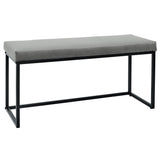 HOME DECO FACTORY HD6834 Banc Giulia Velours Cotele, Metal-Fer Textile-Polyester Rembourrage-PU, Gris Souris, 100 x 39 x 49 cm