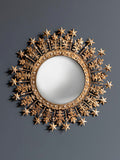 CHEHOMA Miroir décoratif Convexe serti de Cristaux Auréole d'étoiles dimenssion 47 cm (Diamètre 47 cm)