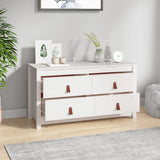 KTHLBRH Armoire d'appoint, blanche, 100 x 40 x 54 cm, en pin massif, buffet pour chambre à coucher, garde-robe, convient pour la cuisine, la chambre à coucher, la salle à manger, le salon ou le
